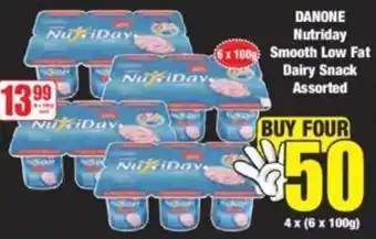 Boxer Danone Nutriday Smooth Low Fat Dairy Snack Assorted 4x6x100g offer