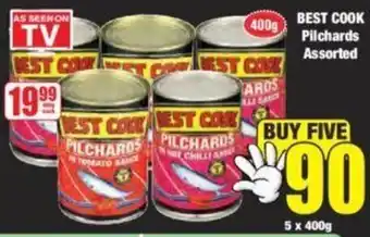 Boxer Best Cook Pilchards Assorted 5x400g offer