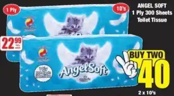 Boxer Angel Soft 1 Ply 300 Sheets Toilet Tissue 2 x 10's offer