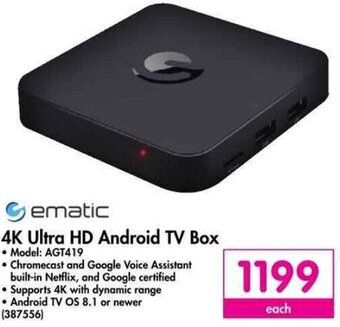 Makro Ematic 4K Ultra HD Android TV Box offer