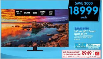 Makro Samsung 165cm 65" Smart QLED 4K TV offer