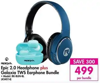 Makro Rocka Epic. 2.0 Headphone Plus Galaxia TWS Earphone Bundle offer
