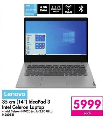 Makro Lenovo 35cm 14" IdeaPad 3 Intel Celeron Laptop offer