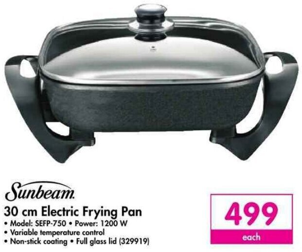 Sunbeam Electric Frying Pan 30cm offer at Makro