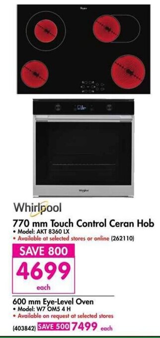 Makro Whirlpool 770mm Touch Control Ceran Hob offer