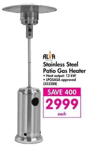 Makro Alva Stainless Steel Patio Gas Heater offer