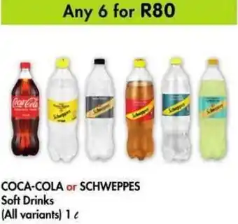 Makro Coca-Cola or Schweppes Soft Drinks 6x1L offer