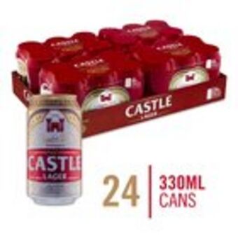Pick n Pay Liquor Castle lager beer can 330ml x 24 offer