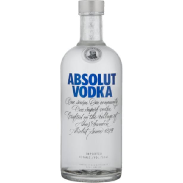 Absolut original vodka bottle 750ml offer at Shoprite Liquor
