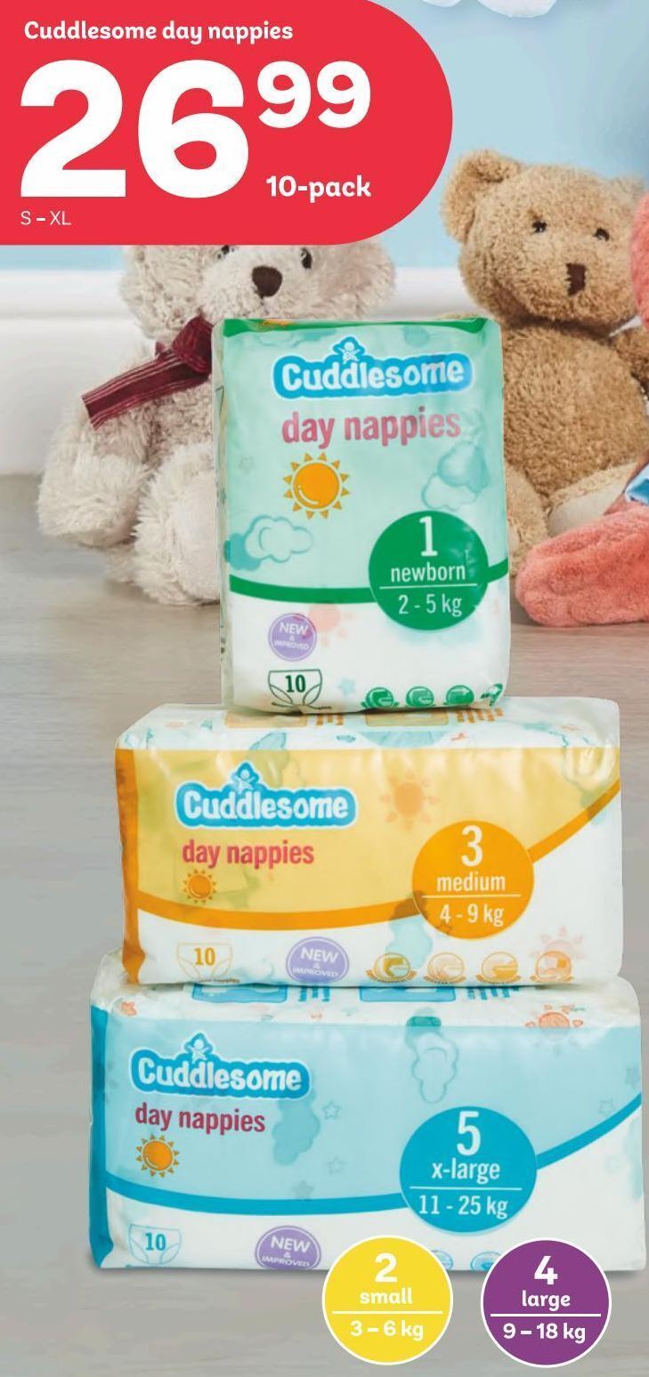 Cuddlesdome day nappies offer at PEP