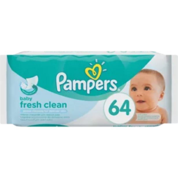 Pampers fresh clean baby wipes 64 pack offer at Shoprite