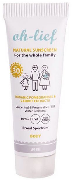 Oh-lief natural body sunscreen spf30