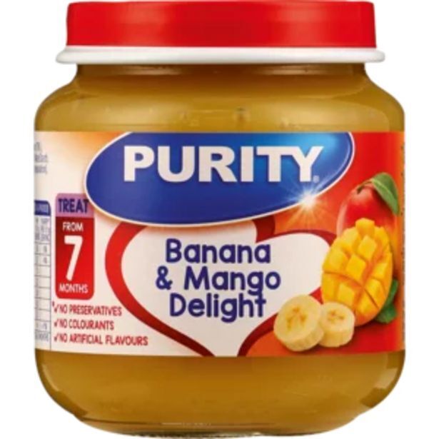 Purity banana & mango delight baby food 125ml offer at Shoprite
