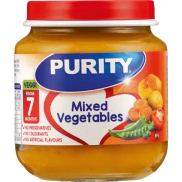 Purity mixed vegetables baby food 125ml offer at Shoprite