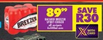 Shoprite Bacardi freezer spirit cooler offer