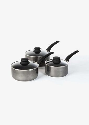 Non stick metallic aluminium saucepan set 6 piece