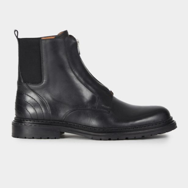 Leather zipped boots offer at Fabiani