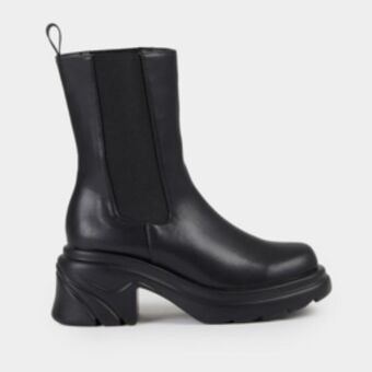 The FIX Women's black chunky heeled boot offer