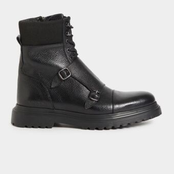 Monk strap high boot