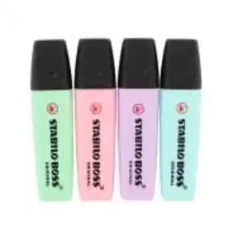 Stabilo boss original highlighter pastel assorted colours wallet of 4