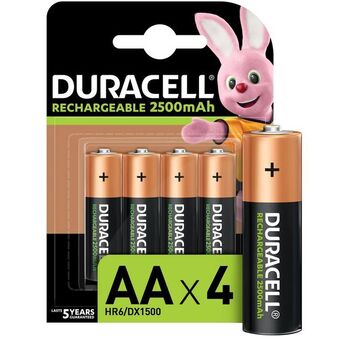 Duracell rechargeable aa 2500mah batteries - 4 pack