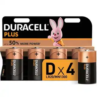 Takealot Duracell plus d alkaline batteries, 1.5v lr20 mn1300 - 4 pack offer
