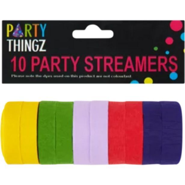 Party thingz multicoloured party streamers 10 pack offer at Shoprite