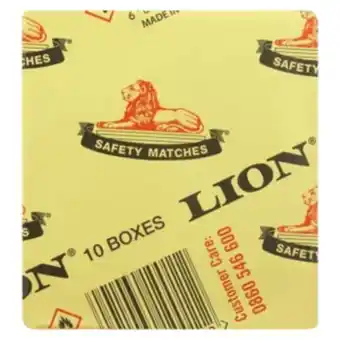 Shoprite Lion safety matches 10 pack offer