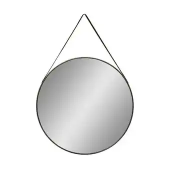 Estella black framed round mirror 600mm