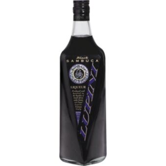 Lupini black sambuca liqueur bottle 750ml