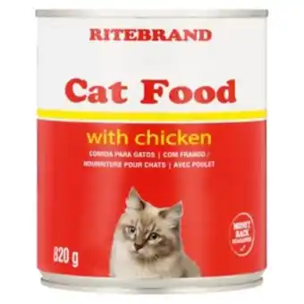 Shoprite Ritebrand cat food with chicken can 820g offer