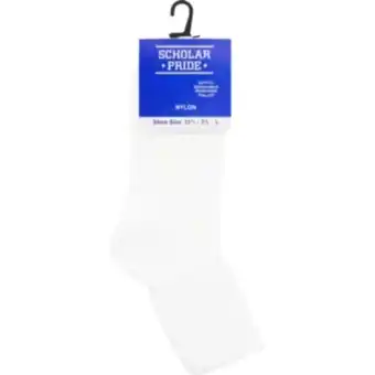 Shoprite Scholar pride white girls short school socks size 12-3 offer