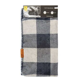 Woolworths Beonebreed blue and cream checkered cat and dog blanket offer