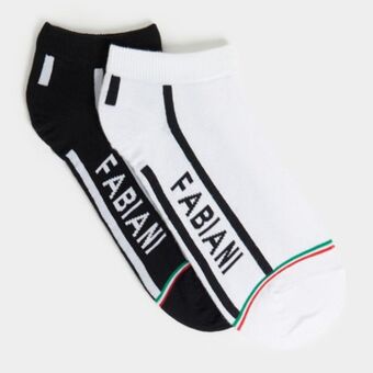 2pk branded side stripe socks