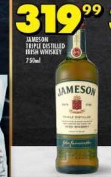 Shoprite Liquor Jameson triple distilled irish whiskey offer