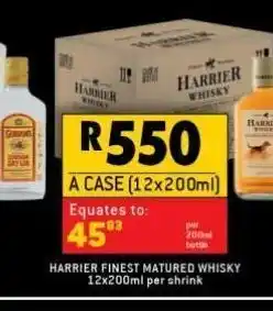 Shoprite Harrier finest matured whisky 12 offer