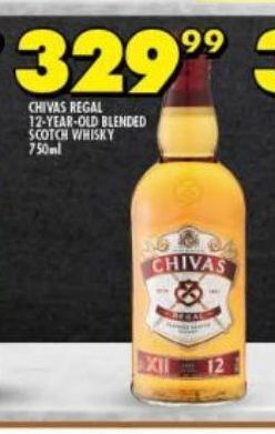 Shoprite Liquor Chivas regal 12-year-old blended scotch whisky offer