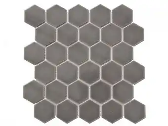 Hexagonal moss green shiny porcelain mosaic - 281 x 270mm