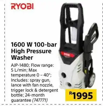 1600 w 100-bar high pressure washer