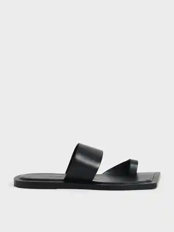 Charles & Keith Toe loop slide sandals - black offer