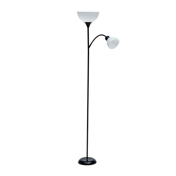 Lamp floorblack metal 2 white shades 182cm offer at Decofurn