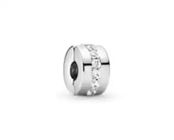 Clear sparkling row clip charm