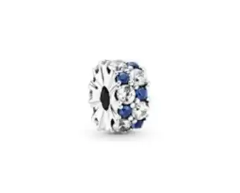 Clear & blue sparkling clip charm