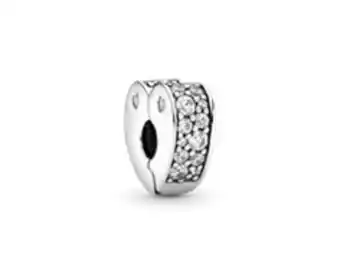 Clear pavé heart clip charm