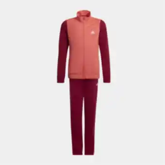 Totalsports Girls adidas essentials coral/burgundy tracksuit offer