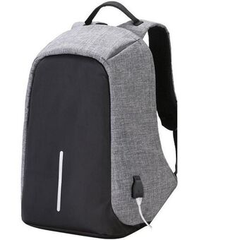 Anti-theft waterproof travel laptop backpack - grey