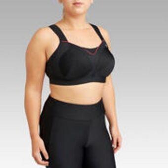Decathlon Running bra
large size
black with pink coral detail offer
