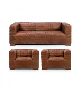 Cielo Jackson leather lounge suite - tan offer