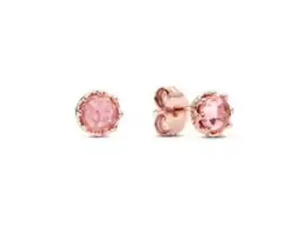 Pandora Pink sparkling crown stud earrings offer