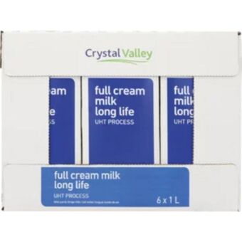 Shoprite Crystal valley uht full cream long life milk 6 x 1l offer